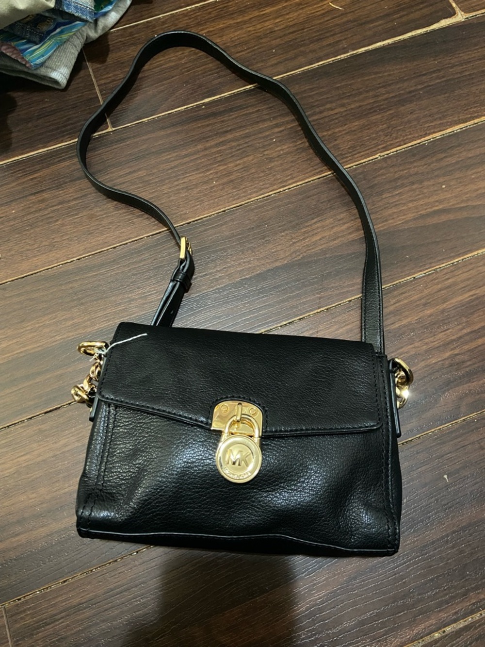 Michael Kors Black Leather Chain Crossbody Bag